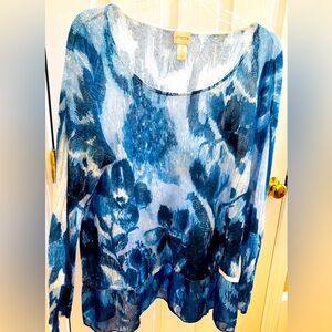 Chico's Blue Floral Women's Top